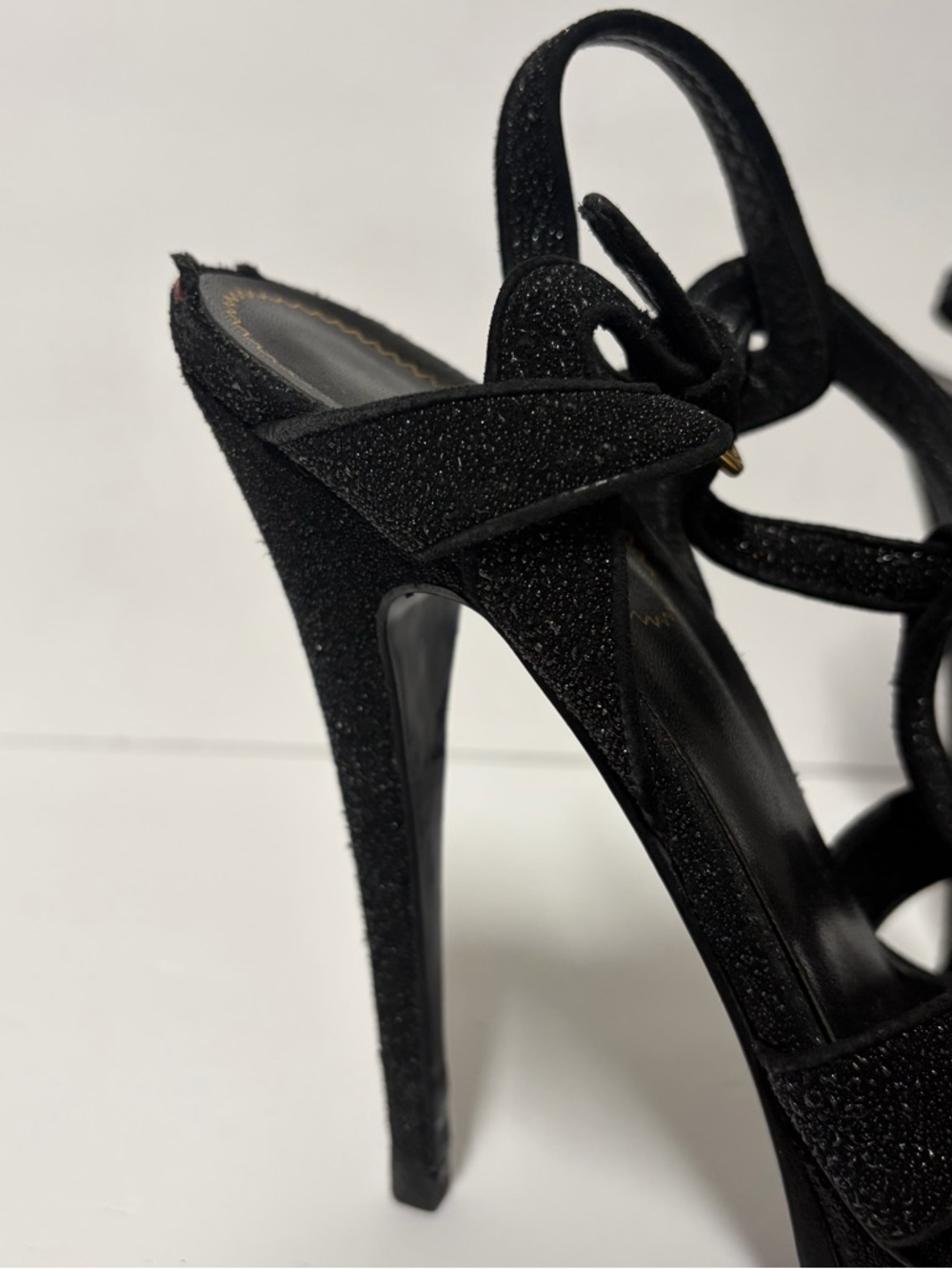 Saint Laurent Tribute 105 Platform Sandals Calfskin Black size 39.5 - Picture 3 of 13